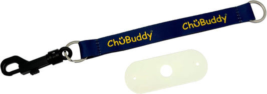 Chubuddy Chewy Holder - Navy Sublimated Tether & Natural Strap