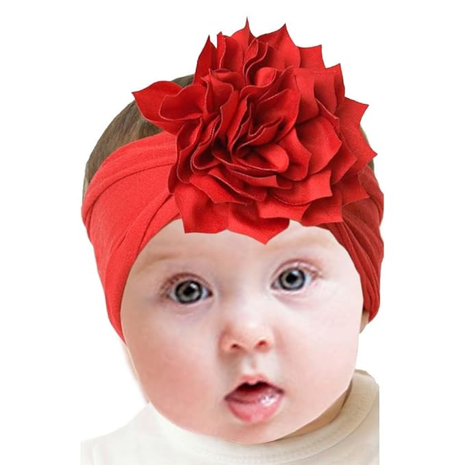 Red Flower Headband for Baby Girls Valentines Hairband Headwear Hair Accessories for Toddler Christmas Headbands TSFD23 (Flower Headband, One Size)