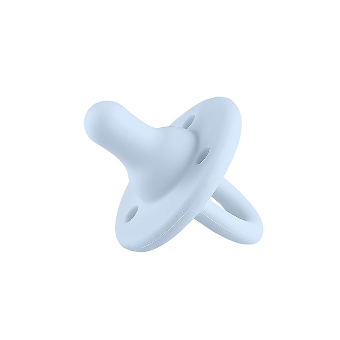Lee Lee and Me Newborn Pacifier - Sky - 100% Medical Grade Silicone Paci - Breast-Like Nipple for Natural Latch - BPA-Free - Size 0-18 Months