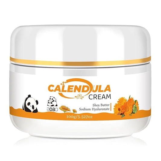 AOAO Calendula Cream, Plant-Based Moisturizer, Gently Hydrates Dry Sensitive Skin for Baby & Kids Face and Body, Natural Botanical Face Cream for Soothing Nourishing Care, No Paraben, 3.53oz