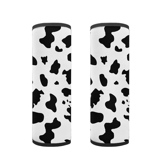 ENLACHIC Kids Car Seat Belt Cover, Cute Cartoon Animal Print Baby Car Seat Strap Pads Infant Car Seat Protector Car Accessories Universal All Cars,Cow Print
