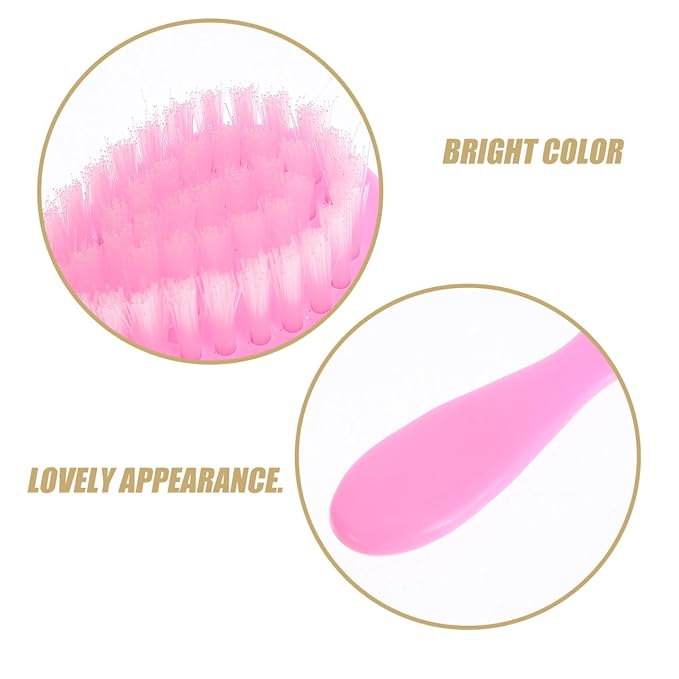 Brush and Comb Set for Boy Girl Anti-Static Massage Comb for Gentle Hair Care Pink Color Promotes Blood Circulation and Brain Development for Newborns and Toddlers