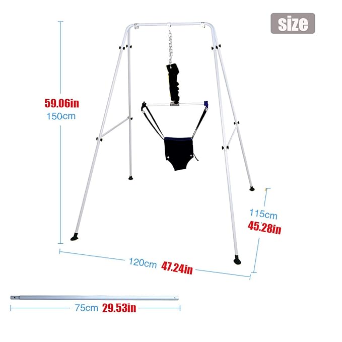 Baby Jumper Set with Hanging Shelf Adjustable Toddler Baby Bouncer Baby Toys… (Blcak)