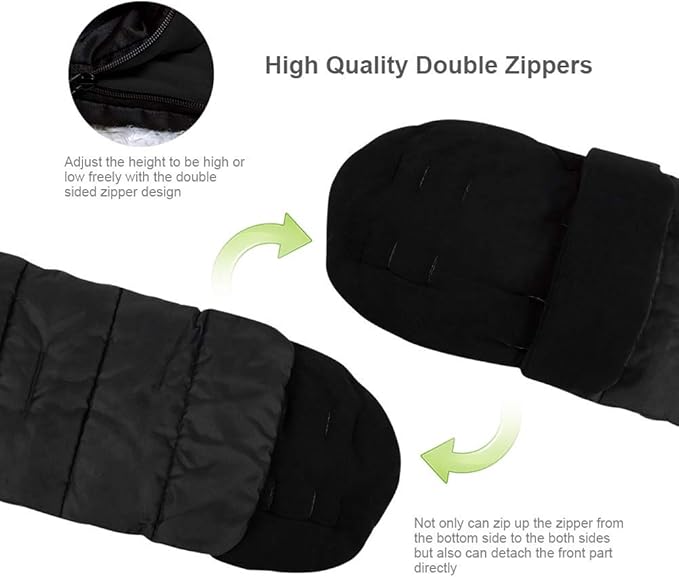 Universal Waterproof Baby Stroller Footmuff - Warm Winter Sleeping Bag with Double Zipper for Infants & Toddlers, 3-Season Use