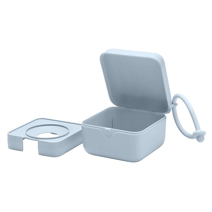 BIBS Pacifier Box with Loop for Storing & Carrying Soothers | 100% BPA Free Material | Designed & Made in Denmark | Baby Blue
