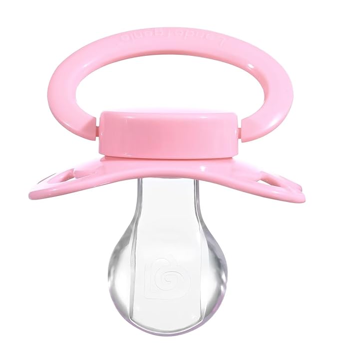 Landofgenie Large Shield Adult Size Pacifiers Set Moon Shaped Cutie Pacifier 3 Pack - Red+Orange+Pink