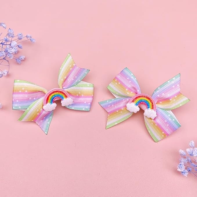 Baby Rainbow Cloud Headband Girls Hair Clips Pin Cloud Hair Band Rainbow Headwear BBG17 (Hair Clips-A)