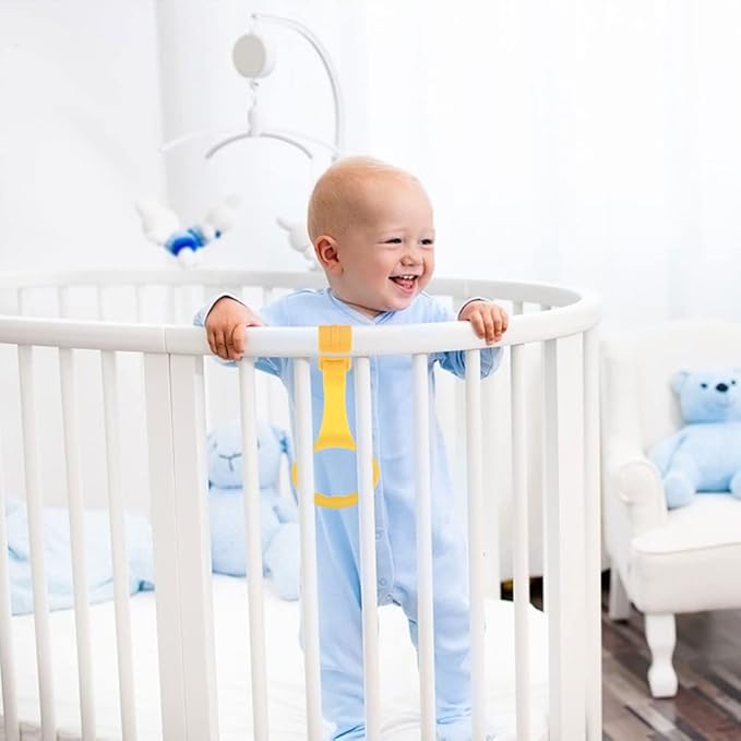Toddmomy 4pcs Baby Play Gym Baby Crib Pull Ring Baby Bed Stand Up Rings Nursery Baby Cot Rings for Infant Baby Toddler Playpen Play Gym Cot Ring Toddler Walker