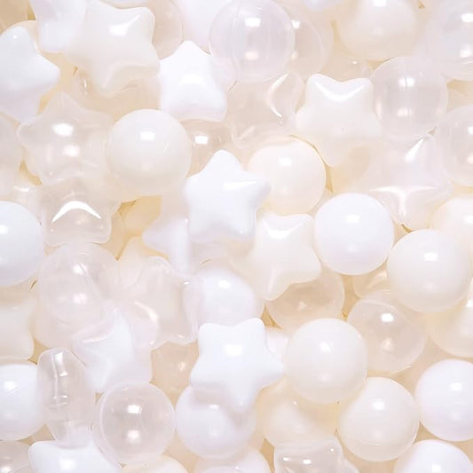 Realhaha Ball Pit Balls 50 100 200 500, Star Shapes for Babies Kids Playpen Plastic Balls for Babies Ball Pool Puppy Playballs