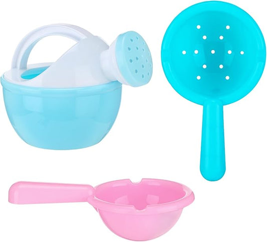 Small Bath Toys for Toddlers Age 1-3 - Super Easy to Clean Water Table Toys, Baby Bath Tub Swimming Pool Beach Toy Accessories for Fun Tactile Training Newborn Gifts, 3 Pack (Blue)