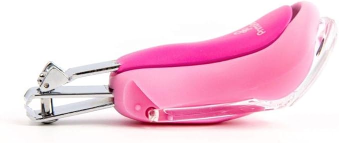 Primo Passi Baby Nail Clipper with Magnifier – Infant & Toddler Nail Trimmer with 5X Magnifying Glass, Safe Baby Nail Care Grooming Tool (Pink)