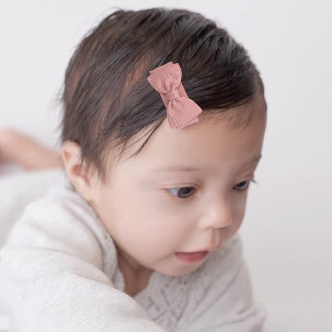 Baby Girls Snap Hair Clips Tiny Bow Non-Slip Hair Clips Mini Bow for Toddlers Newborn Toddler Infants (20PCS)