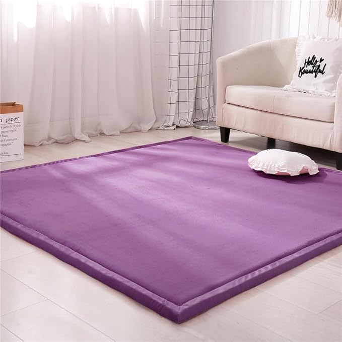 Coral Velvet MatArea Rugs,Yoga Mat Exercise Pads,children'sLarge Foldable Play Mat, Extra Soft Activity Floor Mat Playroom Bedroom-H-200 * 260cm