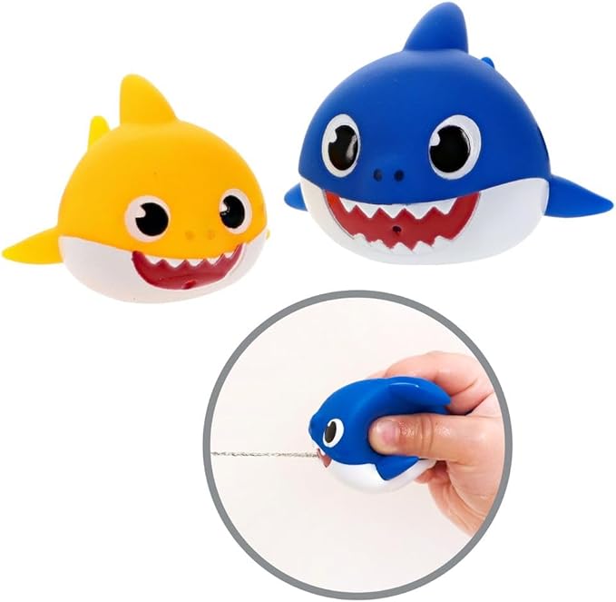 Nickelodeon Pink Fong Baby Shark Bath Toys Set for Children's Tub Time - Cups, Finger Puppets, and Bath Squirters, Blue/Green, 10 Pieces