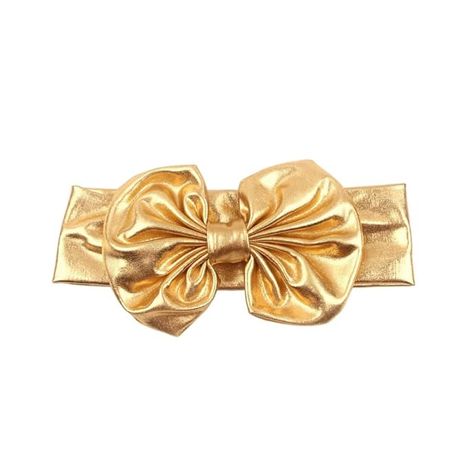 BBTDIN Baby Bronzing Turban Headband Metallic Messy Headwarp Shiny Metallic Gold Hair Band BBG38 (Gold)