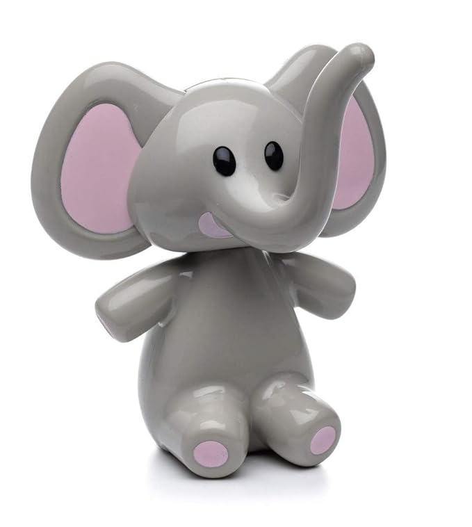 melii Elephant Pacifier Holder – Pacifier Storage – Grey with Pink Ears