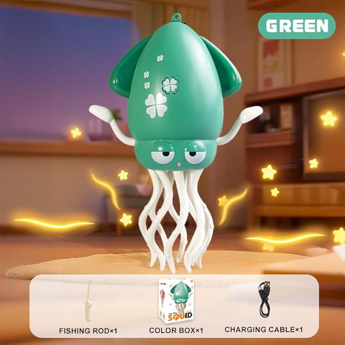 Electric Dancing Octopus Baby Toy, Rechargeable Magic Dancing Music Squid, Crawling and Dancing Automatic Obstacle Sensing Toys, Boys and Girls Birthday Gift, Office Desktop Fun Decoration.
