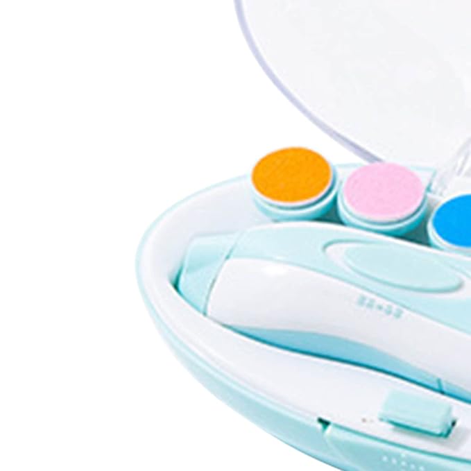 6 in 1Baby Nail Trimmer Electric, Electric Baby Nail Trimmer Baby Nail File Infant Nail Clippers with 1 Infant Nail Trimmer 8 Trimmer Head for Newborn Infant Toddler or Adult