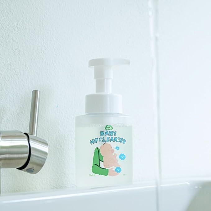 Baby Bottom Cleanser - Main in Korea, Gentle Diaper Area Foam Wash, Hypoallergenic & pH Balanced for Sensitive Skin, Plant-Based Ingredients, Newborn & Toddler Essential