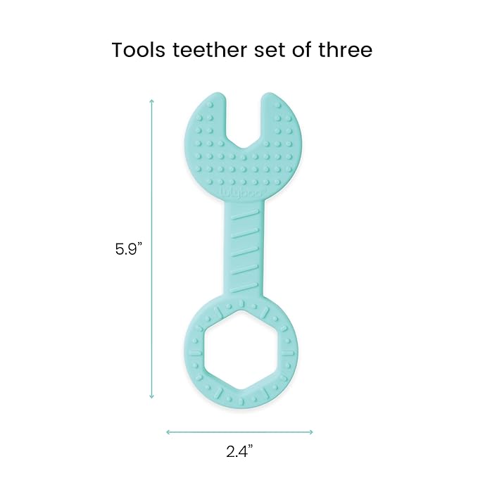Silicone Baby Teether Food Grade - Soft Edges Easy to Grasp for Sensory Development