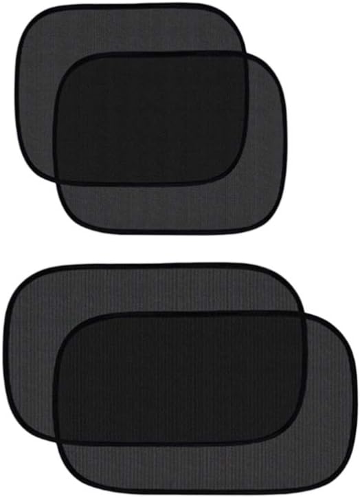 Wakauto 4pcs Car Window Sunshade Static Cling Shade for Back Seat Uv Protection and Sun Compatible Vehicles Black