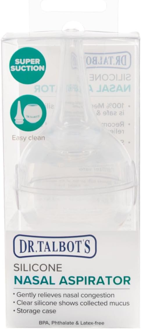 Dr. Talbot's Nasal Aspirator for Babies - Silicone - Includes Storage Case - Clear
