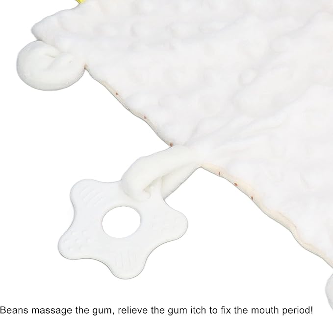 Alomejor Baby Bunny Security Blanket Chewable Accompany Enrich Senses Baby Teether Blanket