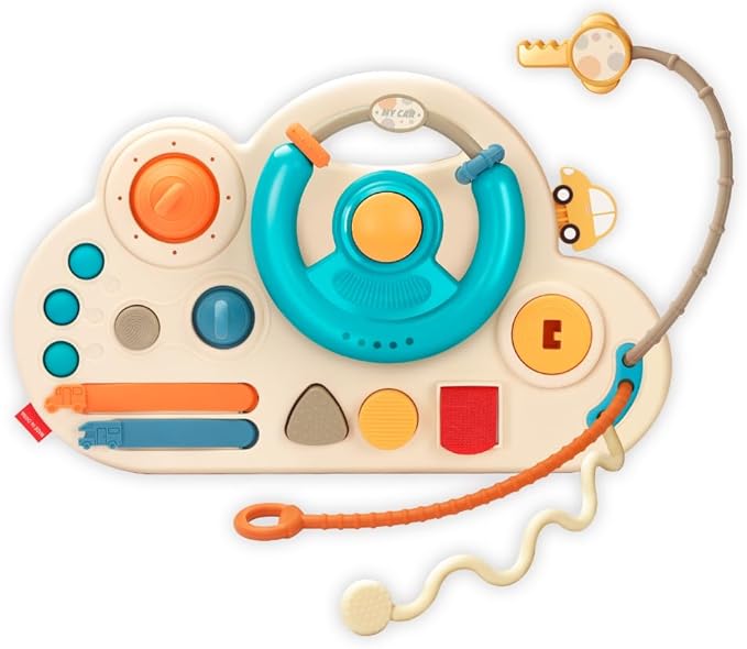 Caterbe Steering Wheel for Toddlers Toys, Baby Montessori Toy for Educational Gift