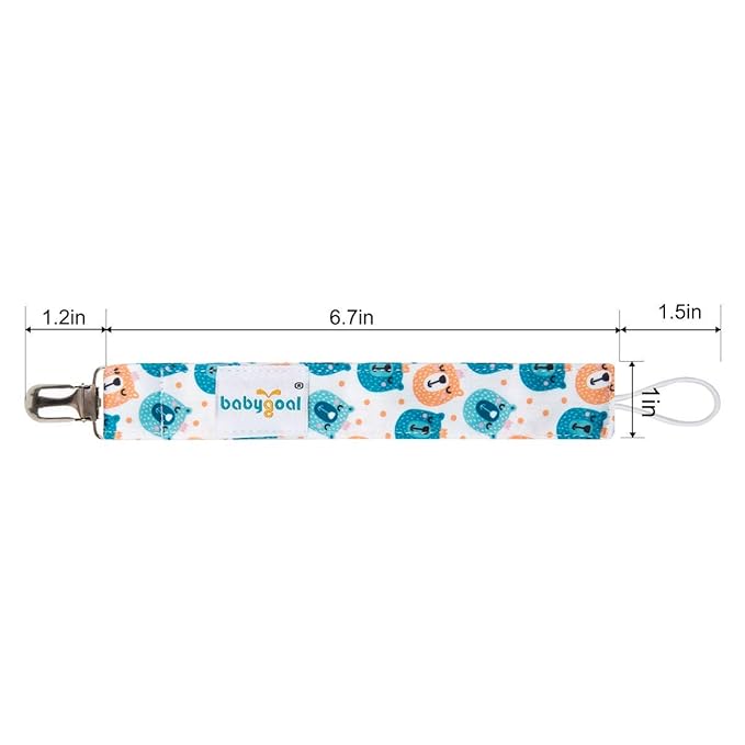babygoal Baby Animal Pacifier Clips, 6 Pack Pacifier Holder Clip for Baby Boys and Girls Fits Most Pacifiers and Binkies