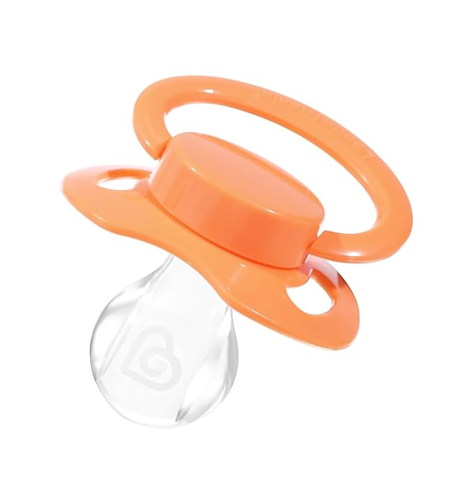 Landofgenie Adult Size Large Shield Pacifiers Bone Shaped Cutie Pacifier Orange