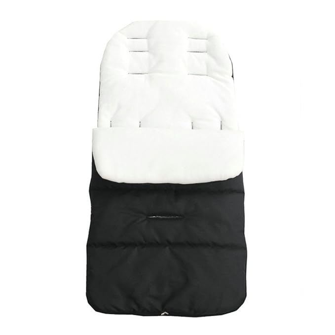 Baby Sleeping Bag Universal 3 in 1 Stroller Annex Mat Footmuff Cover Stroller Bunting Bag Waterproof Windproof Cold-Proof Detachable (White)