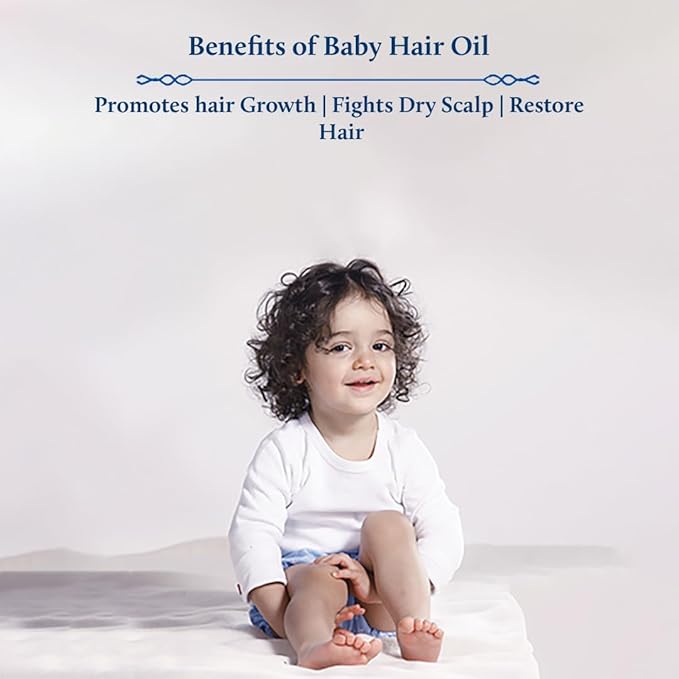 Blue Nectar Baby Shampoo for Kids with Natural Ghee | No Tear Formula (6.76Fl Oz) with Baby Hair Oil with Organic Ghee, Almond Oil, Coconut Oil (3.38Fl Oz)