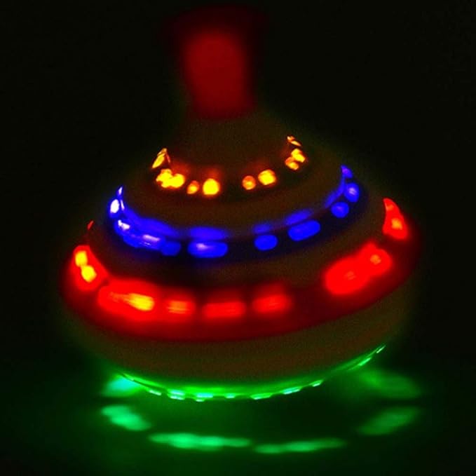 Toyvian Music Spinning Top Toy Light Up LED Spin Toys Flashing Spinner Gyroscopes Toy for Easter Birthday School Party Toy Favor