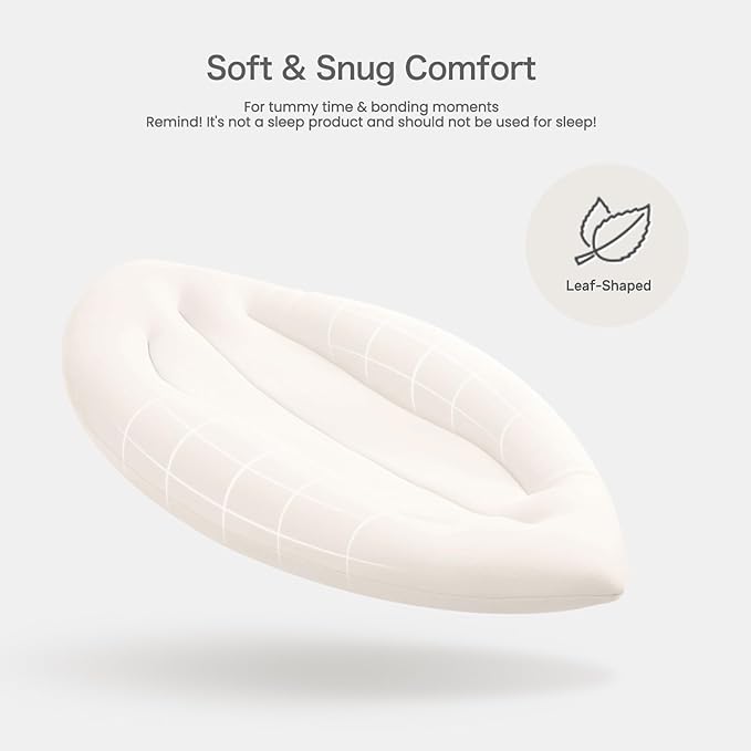 Baby Lounger for Newborn: Skin-Friendly & Breathable for 0-12 Months Infant Tummy Time Playtime & Diaper Changes - Portable & Lightweight Cushion for New Parents (Ivory)