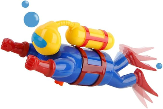 Wind-Up Diver Bath Toy for Toddlers – Clockwork Powered Swimming & Diving Frogman, Battery-Free Bathtub/ Pool Water Toy, BPA-Free Safe STEM Gift for Kids