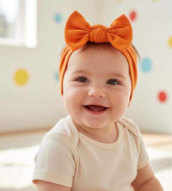 Baby Girl Headbands-Infant,Toddler Cotton Handmade Hairbands with Bows Child Hair Accessories