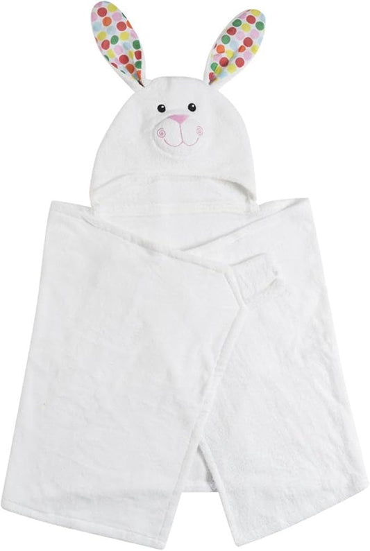 ZOOCCHINI Hooded Bath Towel for Kids 100% Cotton Terry, Plush & Absorbent for Bathtime or Pool, 50" x 22" 2-6 Years, Bella the Bunny