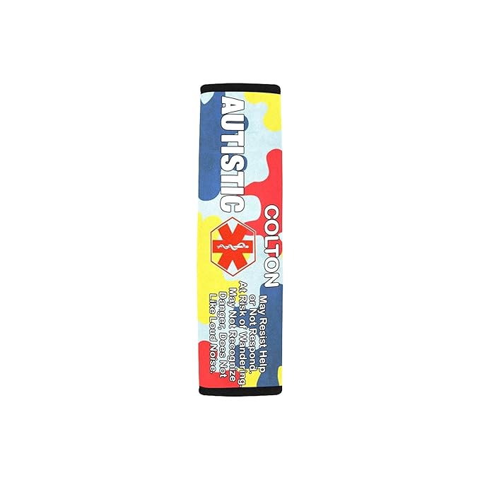 AprilLove Medical Alert,Autism Awareness.Seat Belt Cover,Special Needs Gift,Autism Gift,Special Needs Parents Gift,Multi,7 inch x 10 inch