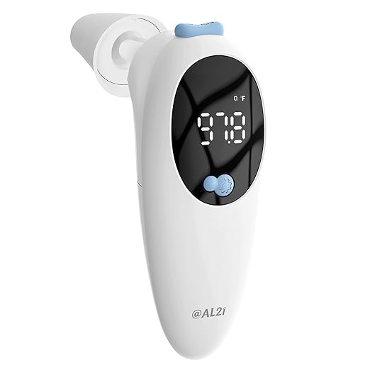 @AL21 3-in-1 Baby Thermometer, Ear Thermometer for Adults, Kids, and Baby - Digital Forehead, Ear & Object Fever Thermometer with 32 Memory Recalls, 1s Instant Accuracy, High Temp Beep Alert
