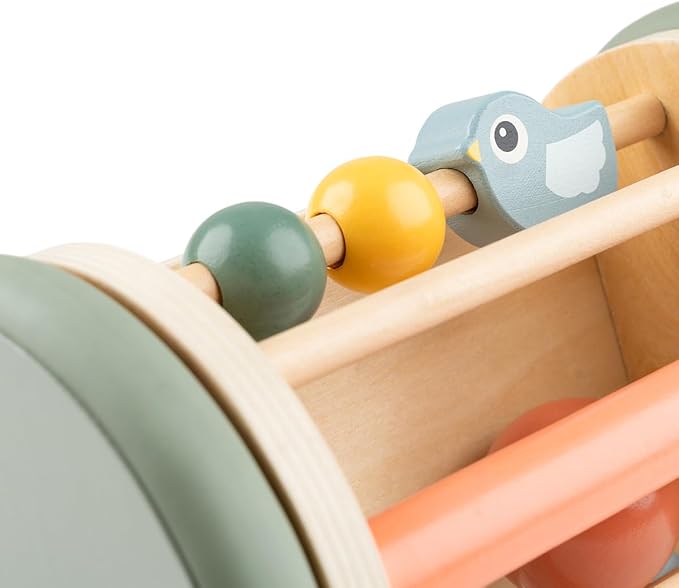 Done by Deer Tummy Time Mirror - Rolling Baby Mirror – Colorful Baby Activity Toy for Tummy Time and Crawling – Safe Wooden Sensory Toy for 3+ Months - Birdee