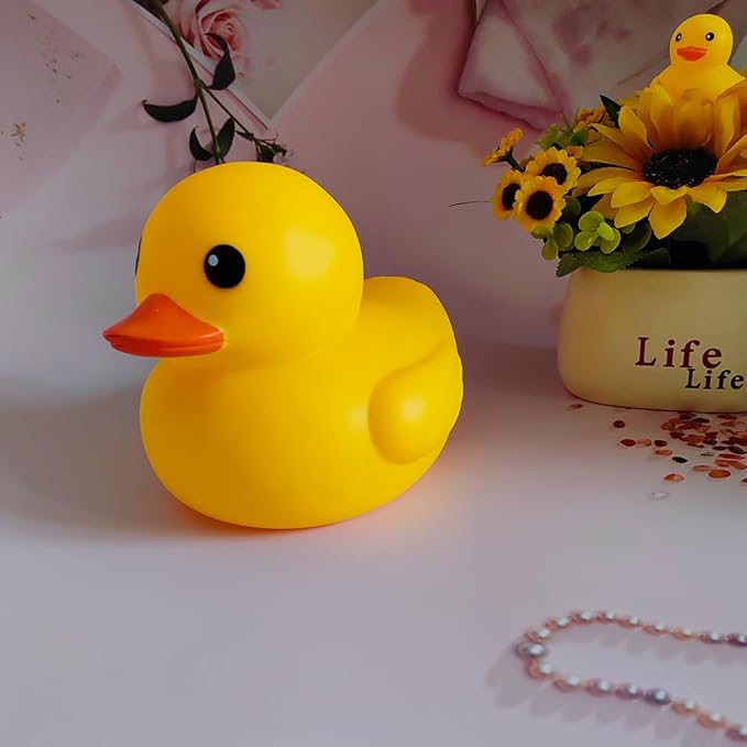 7.2Inch No Hole Yellow Rubber Ducks Large Bath Duck Toys for Toddlers Boys Girls,Mold Free Yellow Ducky in Bulk Huge Ducks Baby Shower Duck Decorations Party Favors
