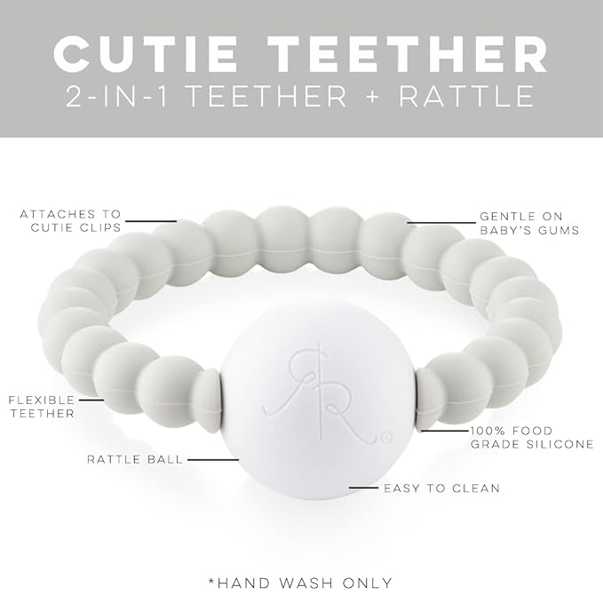 Ryan & Rose Cutie Teether Rattle (Grey)