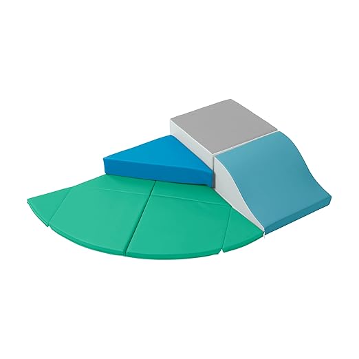 ECR4Kids SoftZone Junior Adventurer's Summit Slide, Corner Climber, Contemporary, 4-Piece