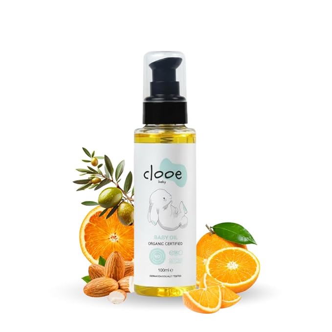 Organic Baby Oil (100 ml) – Olive, Almond & Argan – Gentle Moisturizing Massage Oil for Babies & Kids