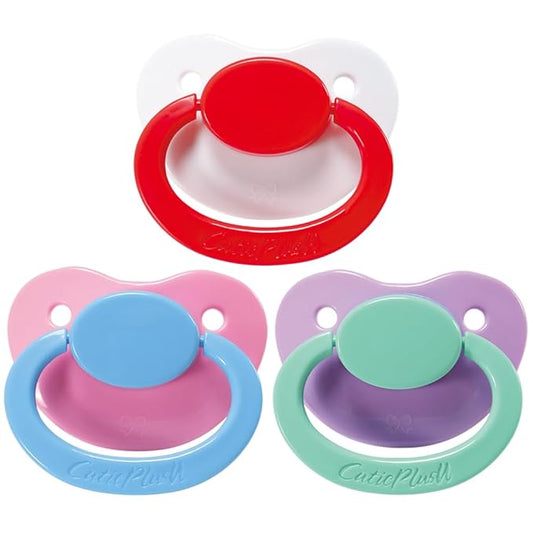 CutiePlusU Big Sized Pacifier Large Shield White Purple Pink