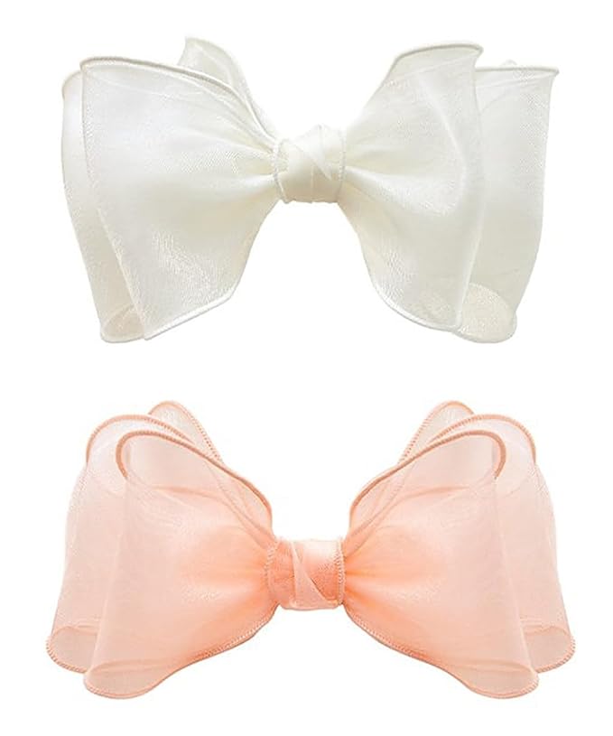 Baby Girls Lace Bow Headband Cute Chiffon Bow-Knot Toddler Hairband Elastic Soft Lace Infants Birthday Party Hair Accessories (Pink-5, One size)