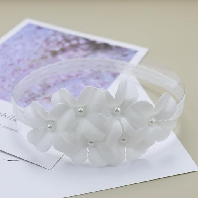 Lace Flower Bow-knot Baby Girls Headband Birthday Infant Wrap Elastic Baby Turban Hairband for Newborn Infant Toddler Kids (Style 6)