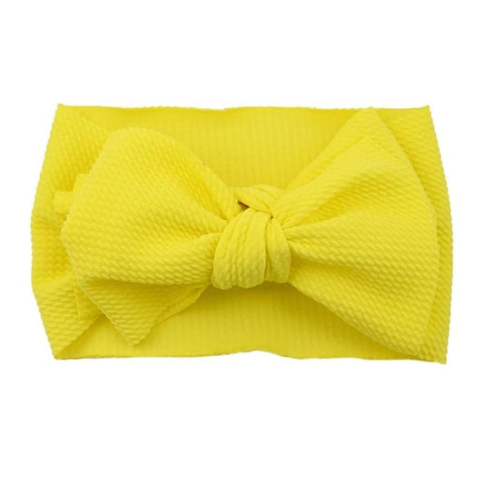 Baby Girl's 8'' Soft Big Bow knot Nylon Headband Toddler Hairband for Photography Travel Party Festivals (Yellow)