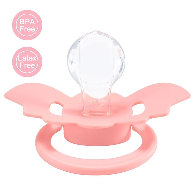 LittleForBig Bigshield Generation-II Adult Sized Pacifier - Baby Bat Pacifier Pink