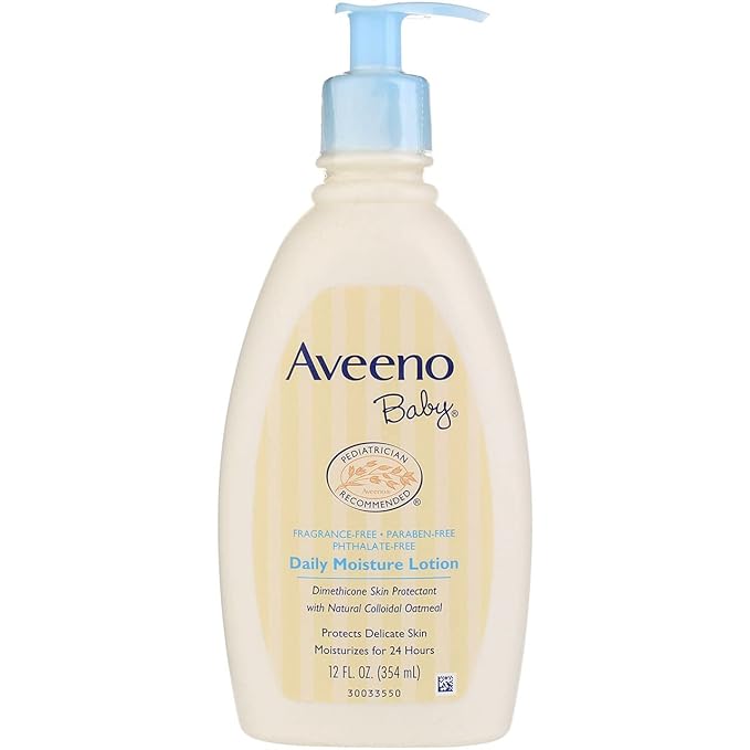 AVEENO Baby Daily Moisture Lotion Fragrance Free 12 oz (Pack of 10)